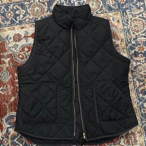 J. Crew Black Quilted Vest